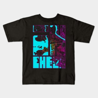 Incheon, South Korea City Map Typography - Neon Kids T-Shirt